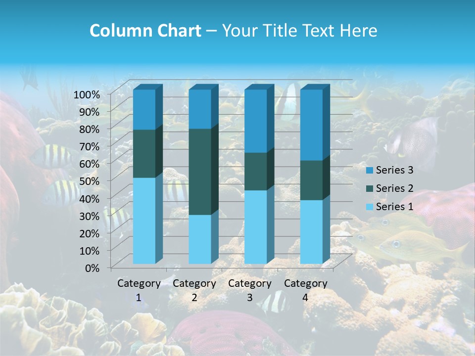 Caribbean Sea Shoal Of Fish Under Sea PowerPoint Template