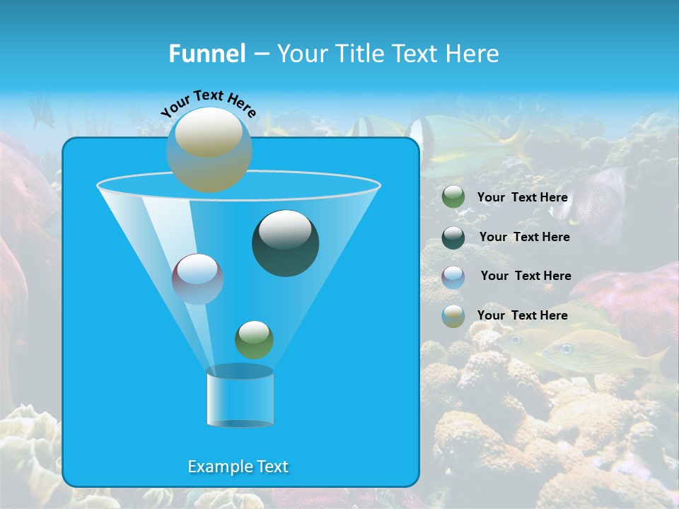 Caribbean Sea Shoal Of Fish Under Sea PowerPoint Template