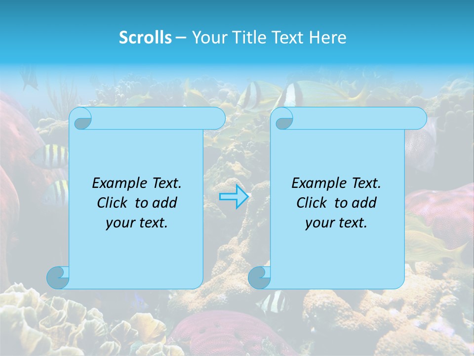 Caribbean Sea Shoal Of Fish Under Sea PowerPoint Template