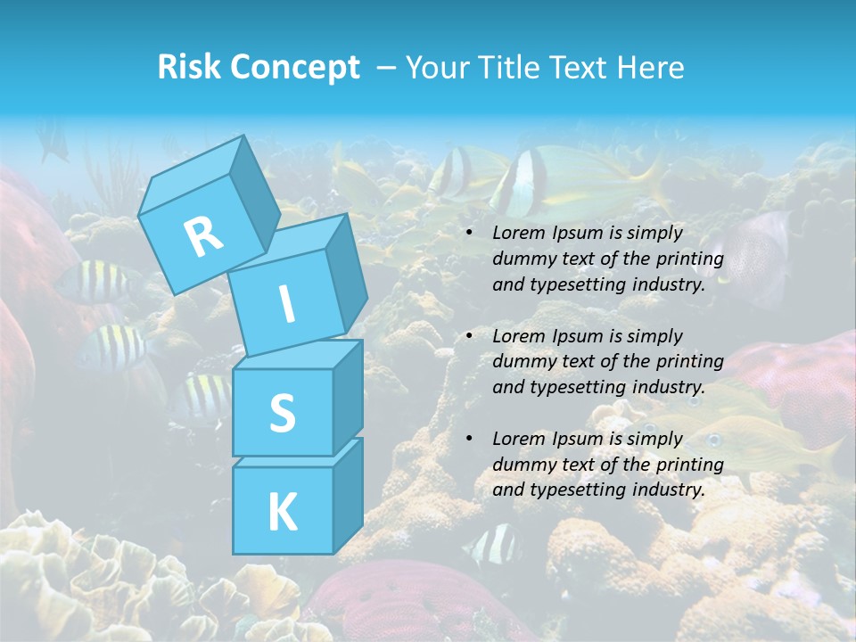 Caribbean Sea Shoal Of Fish Under Sea PowerPoint Template