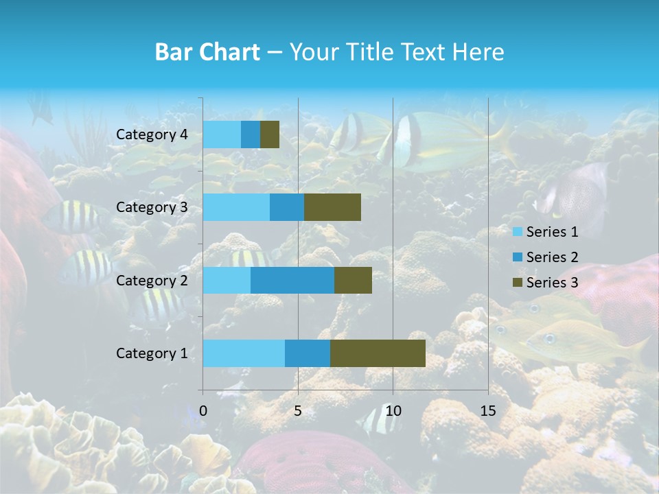 Caribbean Sea Shoal Of Fish Under Sea PowerPoint Template