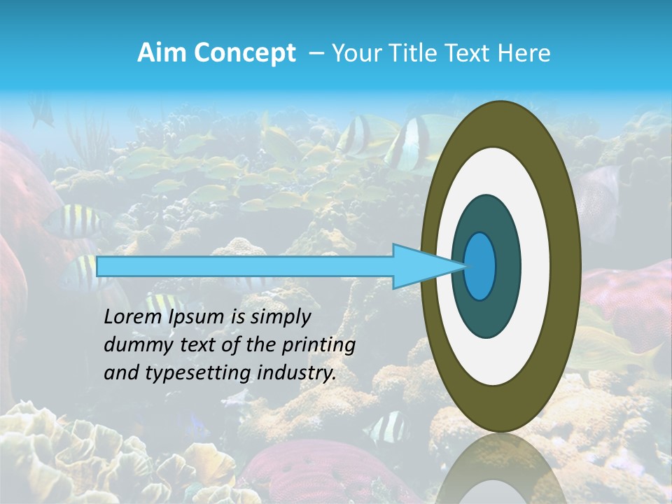 Caribbean Sea Shoal Of Fish Under Sea PowerPoint Template