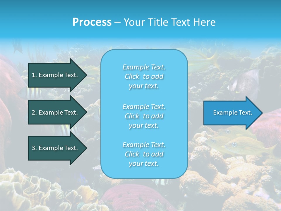Caribbean Sea Shoal Of Fish Under Sea PowerPoint Template