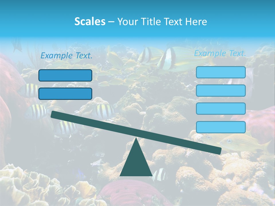 Caribbean Sea Shoal Of Fish Under Sea PowerPoint Template