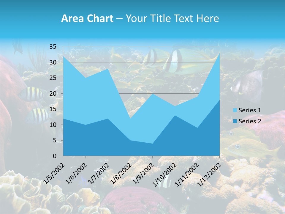 Caribbean Sea Shoal Of Fish Under Sea PowerPoint Template