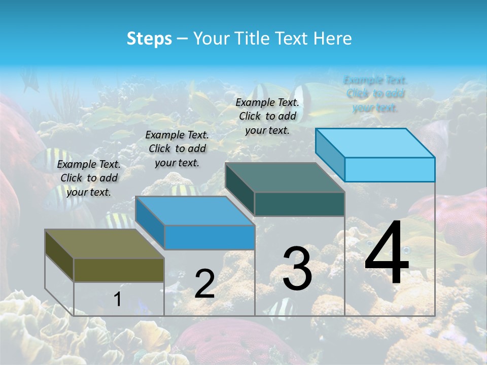 Caribbean Sea Shoal Of Fish Under Sea PowerPoint Template