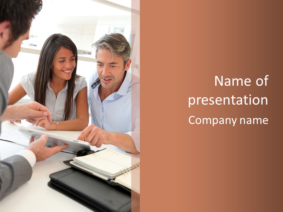 Smiling Caucasian Business PowerPoint Template