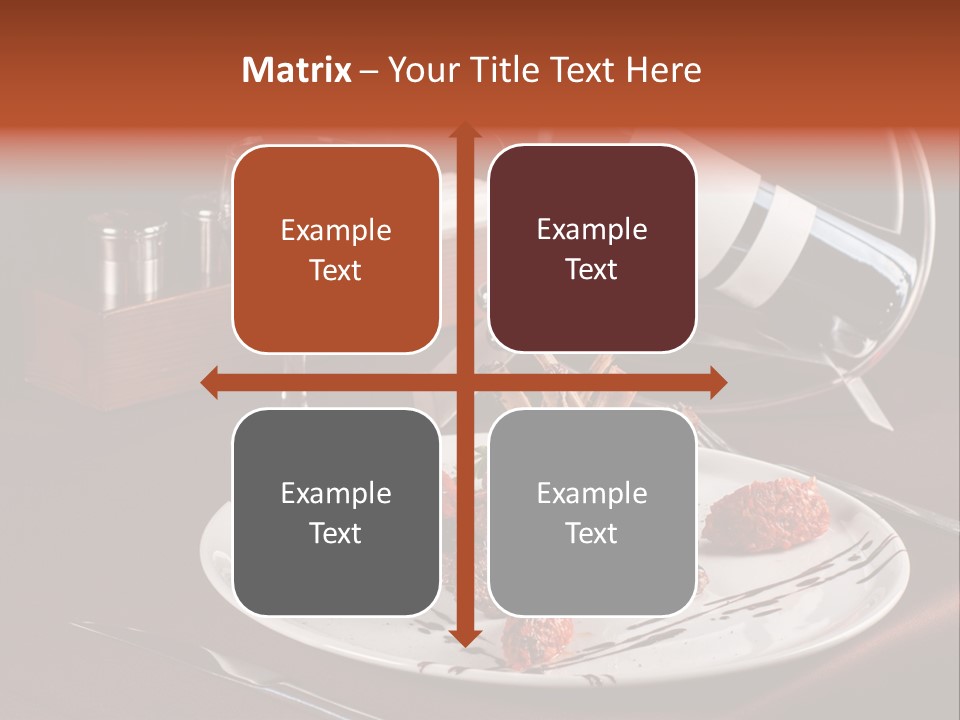 A Plate Of Food And A Bottle Of Wine On A Table PowerPoint Template