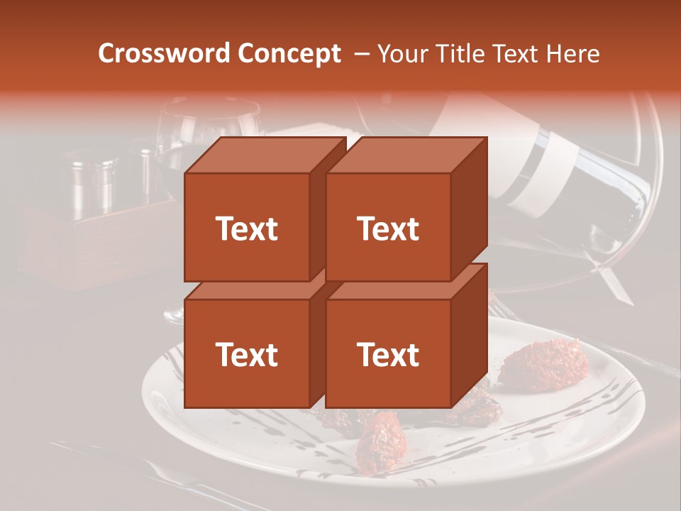 A Plate Of Food And A Bottle Of Wine On A Table PowerPoint Template