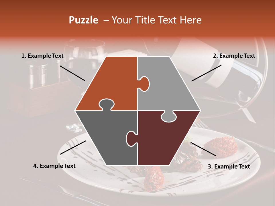 A Plate Of Food And A Bottle Of Wine On A Table PowerPoint Template