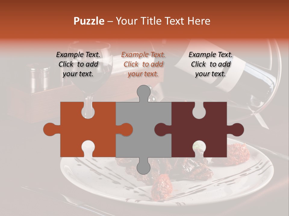 A Plate Of Food And A Bottle Of Wine On A Table PowerPoint Template