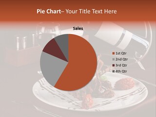 A Plate Of Food And A Bottle Of Wine On A Table PowerPoint Template