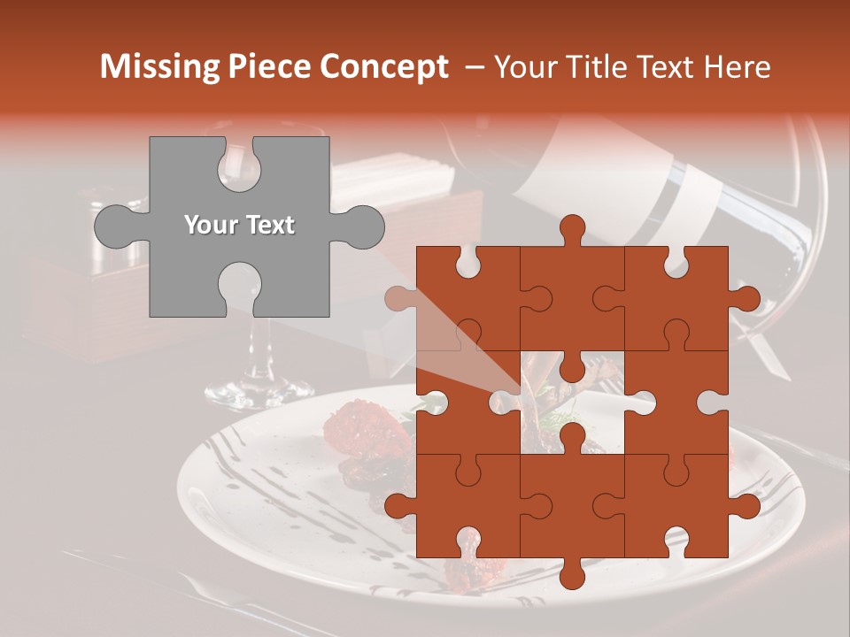 A Plate Of Food And A Bottle Of Wine On A Table PowerPoint Template