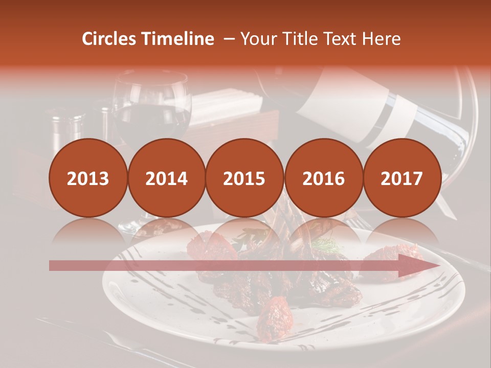 A Plate Of Food And A Bottle Of Wine On A Table PowerPoint Template