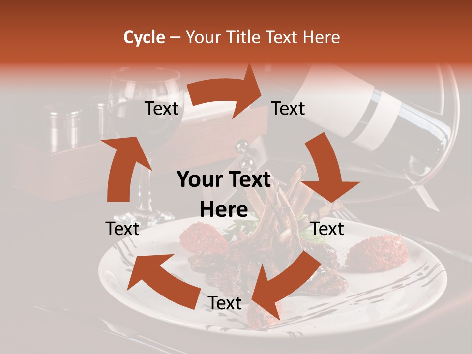 A Plate Of Food And A Bottle Of Wine On A Table PowerPoint Template