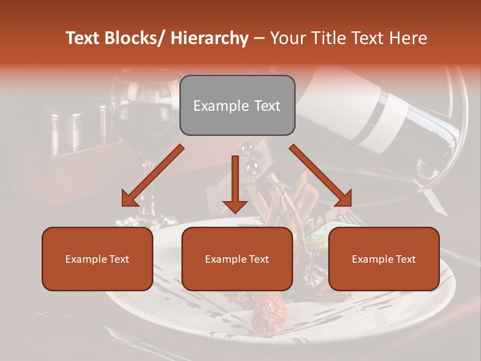 A Plate Of Food And A Bottle Of Wine On A Table PowerPoint Template
