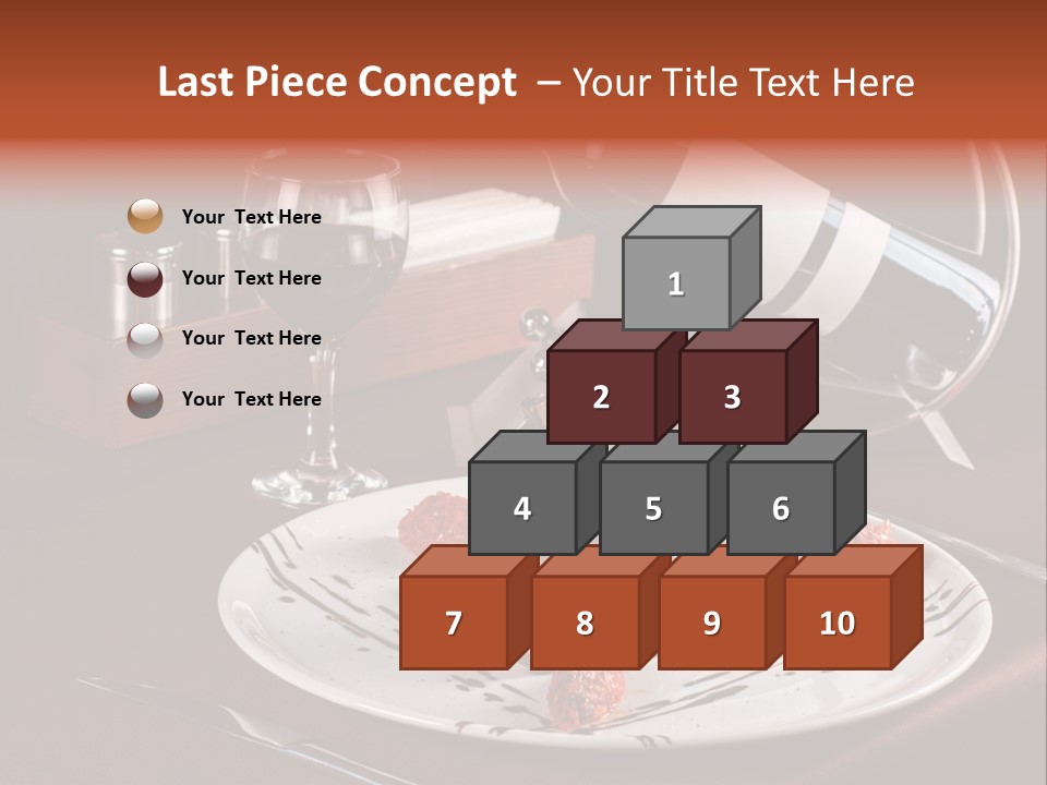 A Plate Of Food And A Bottle Of Wine On A Table PowerPoint Template