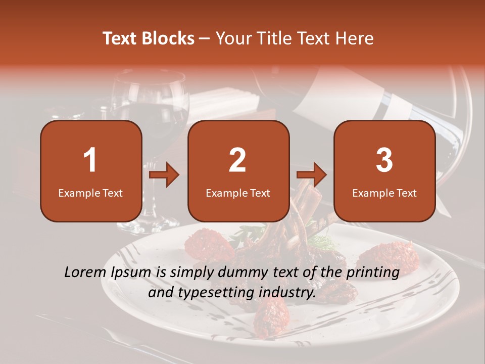 A Plate Of Food And A Bottle Of Wine On A Table PowerPoint Template