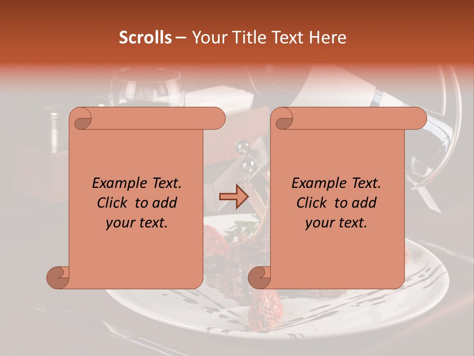 A Plate Of Food And A Bottle Of Wine On A Table PowerPoint Template