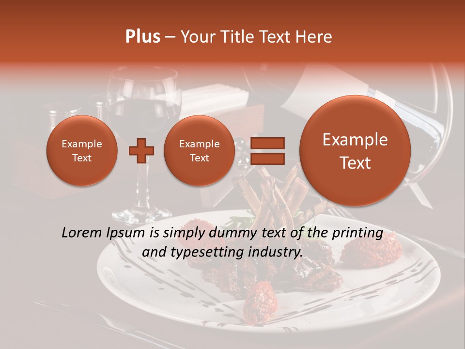 A Plate Of Food And A Bottle Of Wine On A Table PowerPoint Template