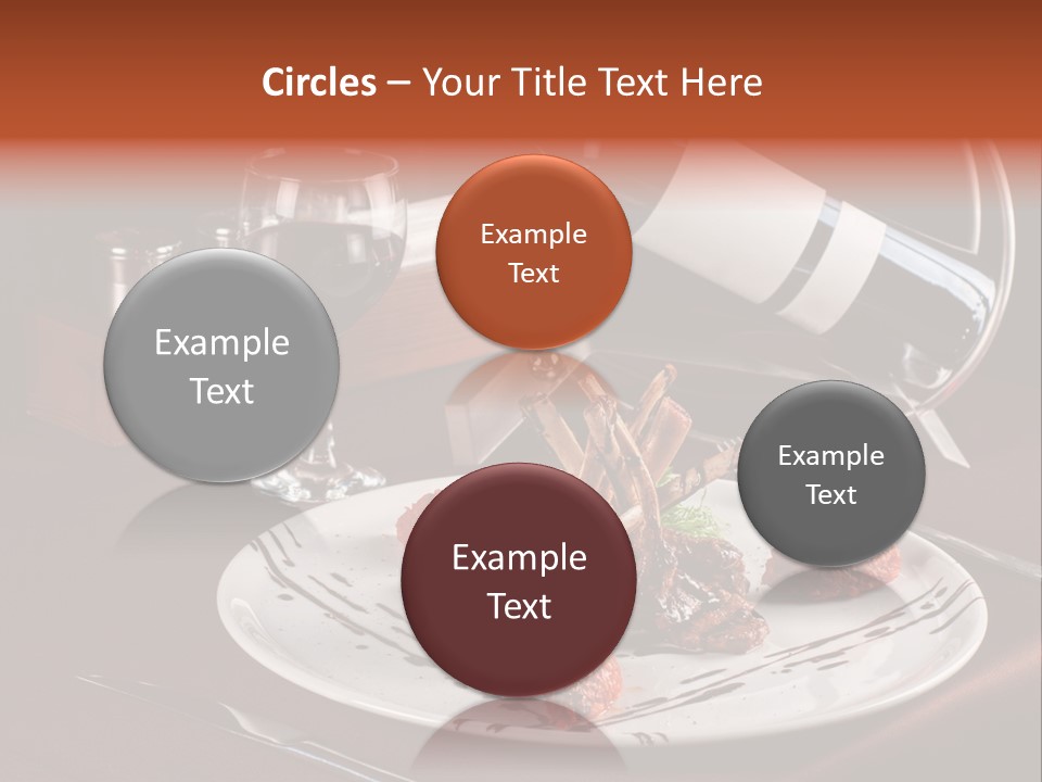 A Plate Of Food And A Bottle Of Wine On A Table PowerPoint Template