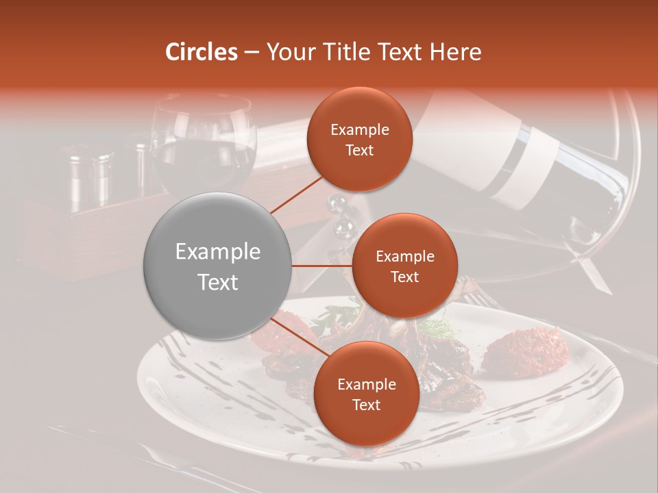 A Plate Of Food And A Bottle Of Wine On A Table PowerPoint Template