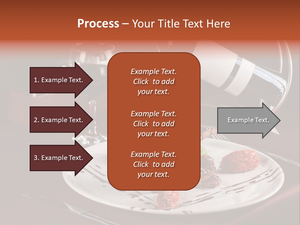 A Plate Of Food And A Bottle Of Wine On A Table PowerPoint Template