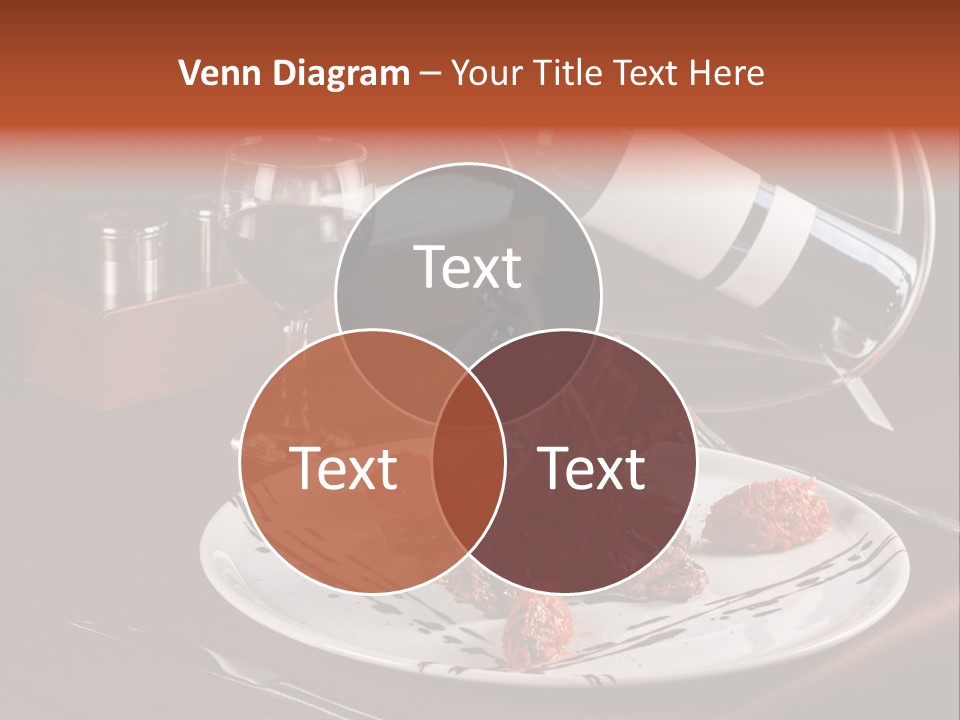 A Plate Of Food And A Bottle Of Wine On A Table PowerPoint Template