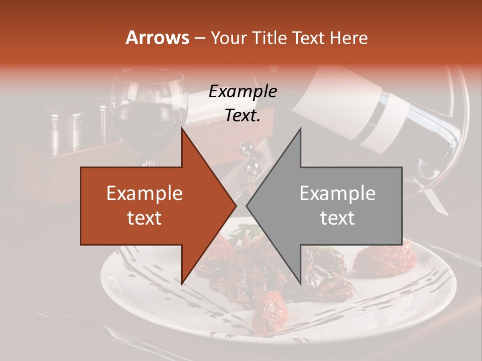 A Plate Of Food And A Bottle Of Wine On A Table PowerPoint Template