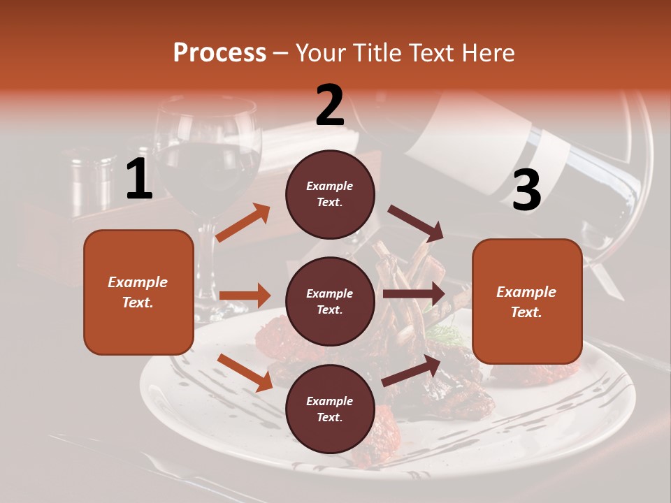 A Plate Of Food And A Bottle Of Wine On A Table PowerPoint Template