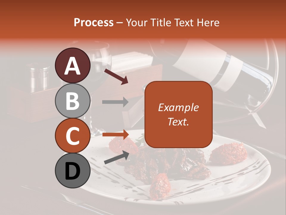 A Plate Of Food And A Bottle Of Wine On A Table PowerPoint Template