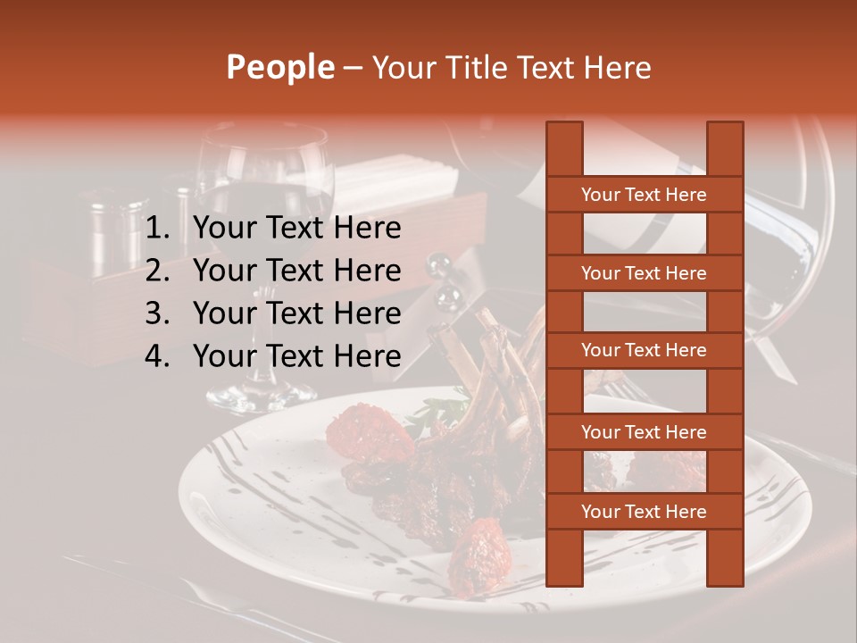 A Plate Of Food And A Bottle Of Wine On A Table PowerPoint Template