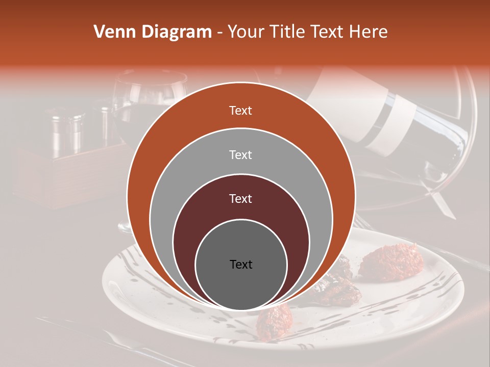 A Plate Of Food And A Bottle Of Wine On A Table PowerPoint Template