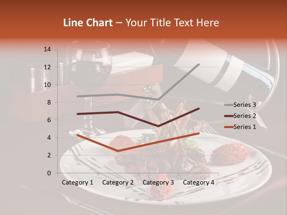A Plate Of Food And A Bottle Of Wine On A Table PowerPoint Template