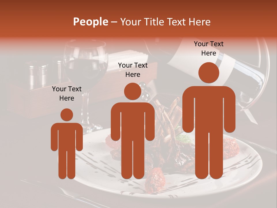 A Plate Of Food And A Bottle Of Wine On A Table PowerPoint Template