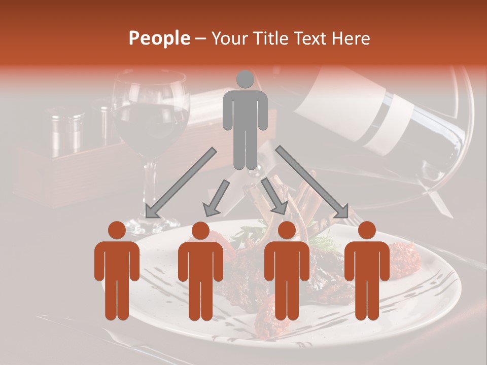 A Plate Of Food And A Bottle Of Wine On A Table PowerPoint Template