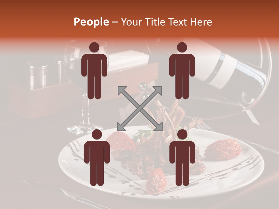 A Plate Of Food And A Bottle Of Wine On A Table PowerPoint Template