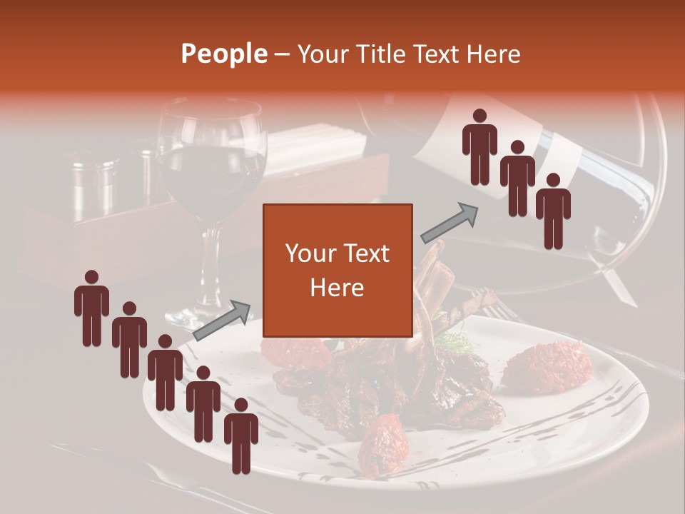 A Plate Of Food And A Bottle Of Wine On A Table PowerPoint Template