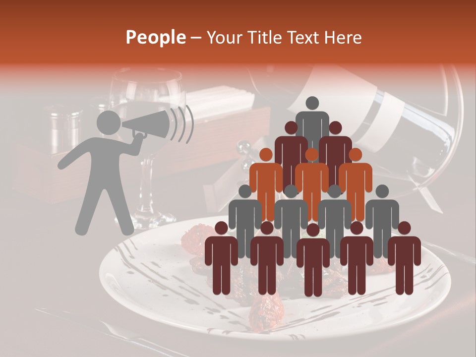 A Plate Of Food And A Bottle Of Wine On A Table PowerPoint Template