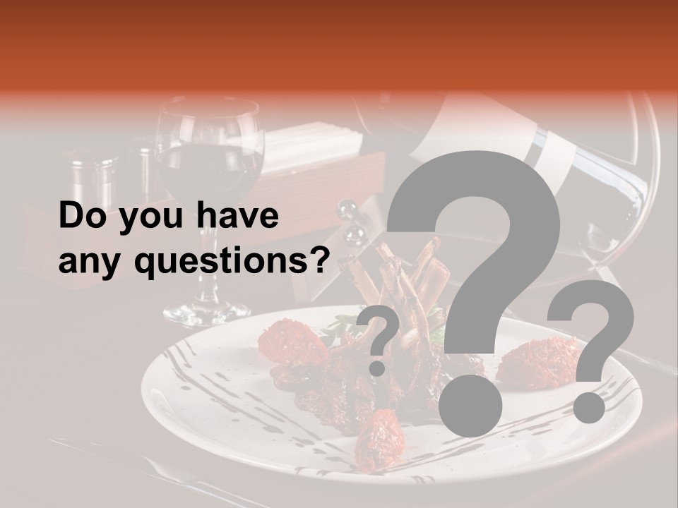 A Plate Of Food And A Bottle Of Wine On A Table PowerPoint Template