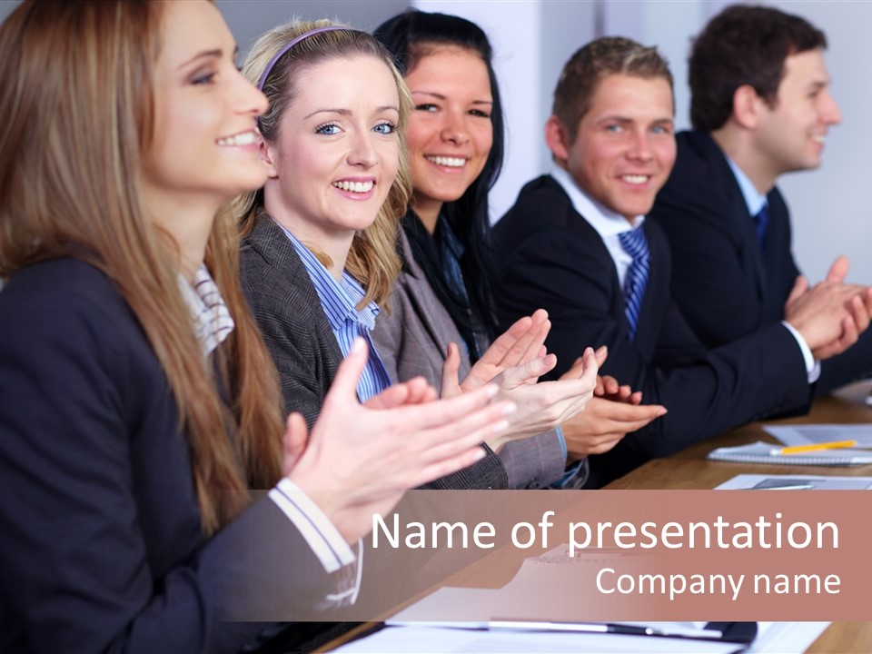 Cheerful Caucasian Corporate PowerPoint Template