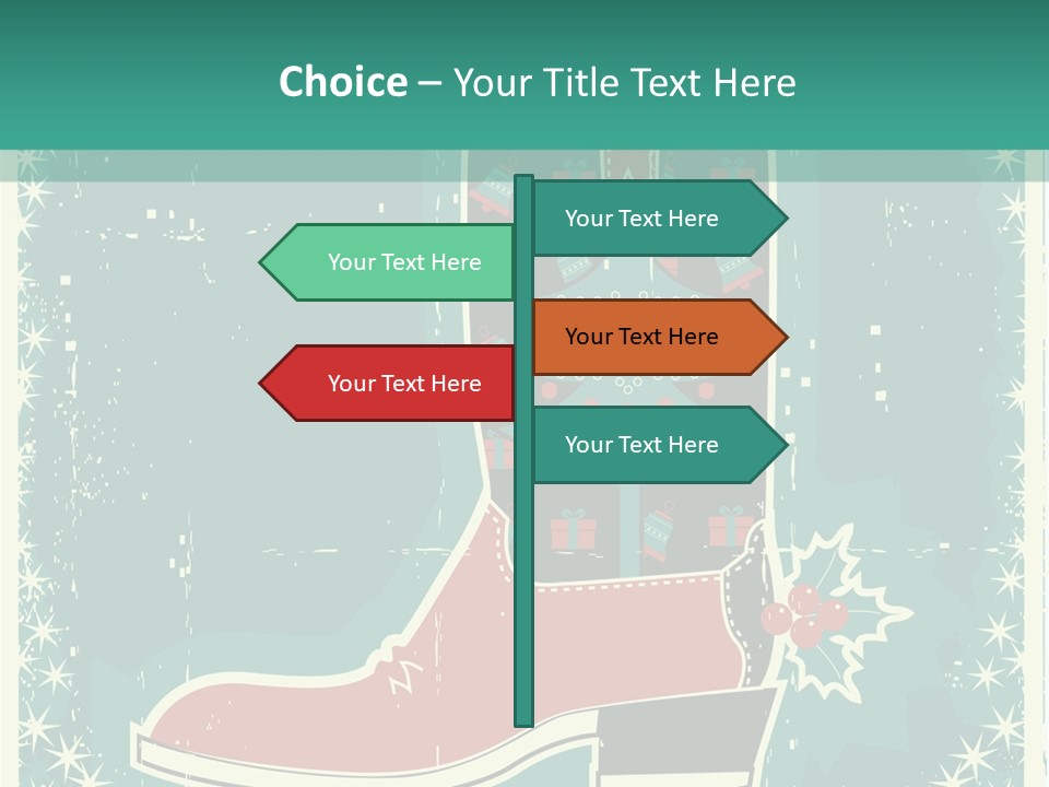 Card Wild Holly Berry PowerPoint Template