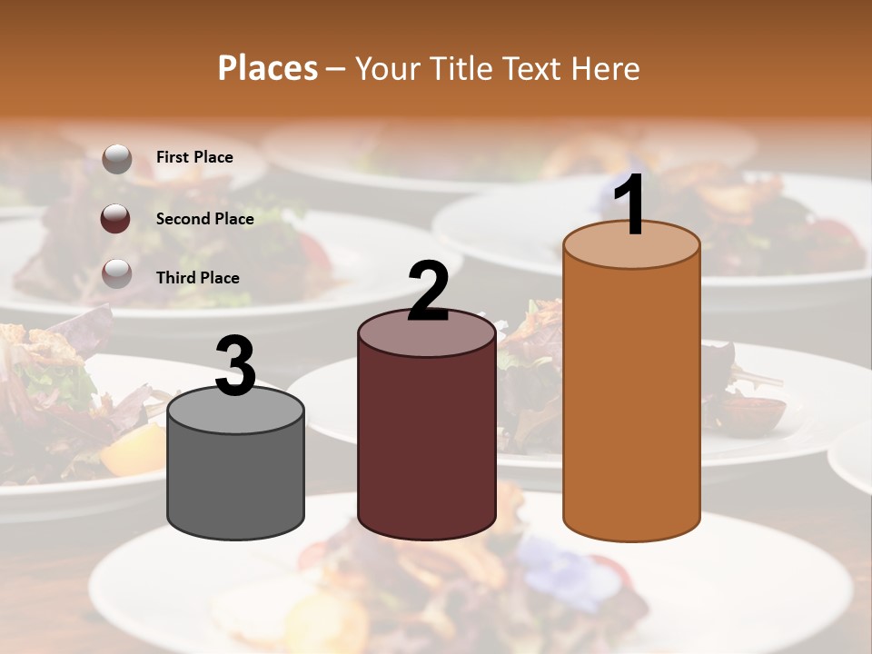 A Table Topped With White Plates Filled With Different Types Of Food PowerPoint Template