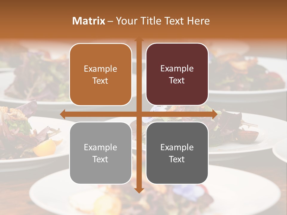 A Table Topped With White Plates Filled With Different Types Of Food PowerPoint Template