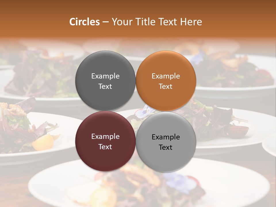 A Table Topped With White Plates Filled With Different Types Of Food PowerPoint Template