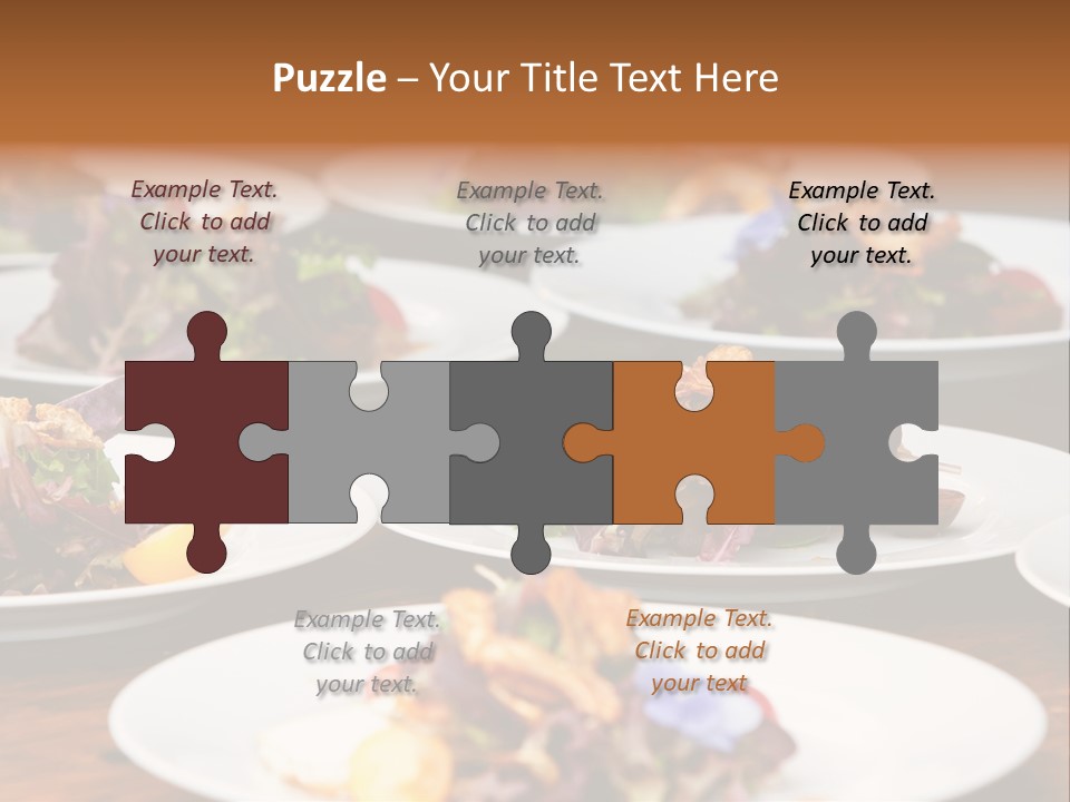 A Table Topped With White Plates Filled With Different Types Of Food PowerPoint Template