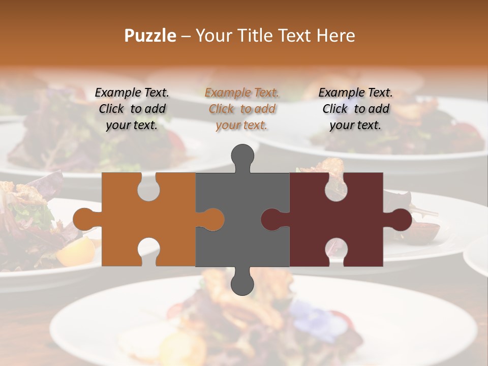 A Table Topped With White Plates Filled With Different Types Of Food PowerPoint Template