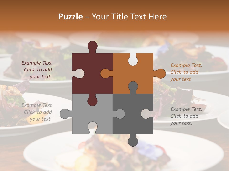 A Table Topped With White Plates Filled With Different Types Of Food PowerPoint Template