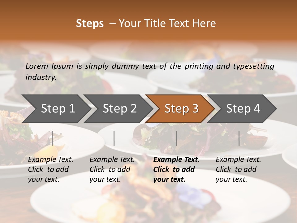 A Table Topped With White Plates Filled With Different Types Of Food PowerPoint Template