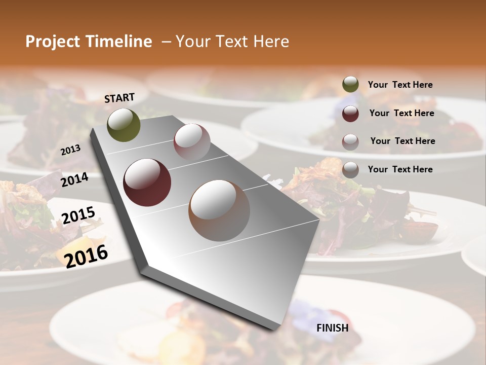 A Table Topped With White Plates Filled With Different Types Of Food PowerPoint Template
